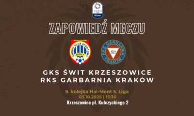 Zapowiedź meczu Świt Krzeszowice - Garbarnia Kraków, 3.10.2026